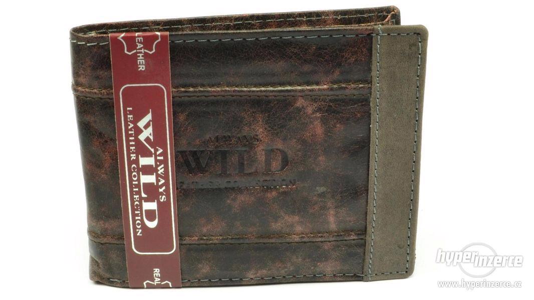 Pánská kožená peněženka šedo hnědá - foto 3