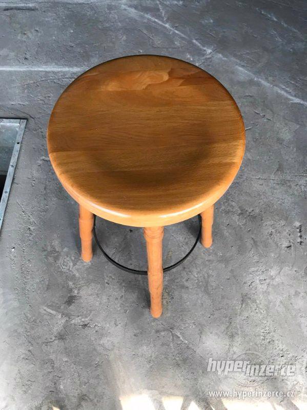 barová židle, dřevěná, světlá - více kusů - foto 2