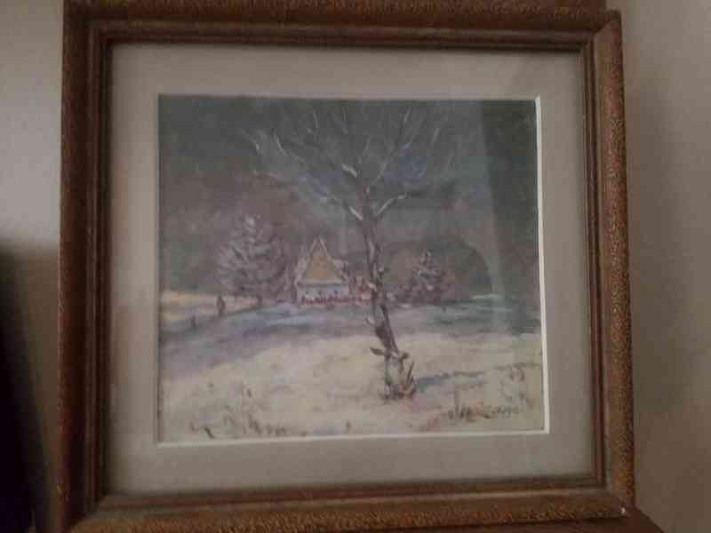 Gaber Stanislav zarámovaný obraz Chalupa na samotě - foto 2