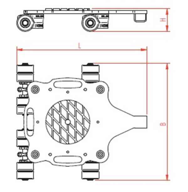 Eco-Skate RotoFlex RF24, podvozek transportní, 360° otočný - foto 4