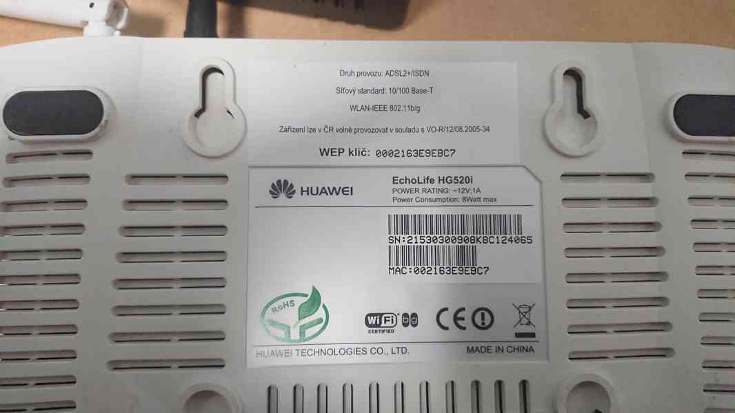 Prodám 100% funkční ADSL2+ modem Huawei EchoLife HG520i WiFi - foto 1