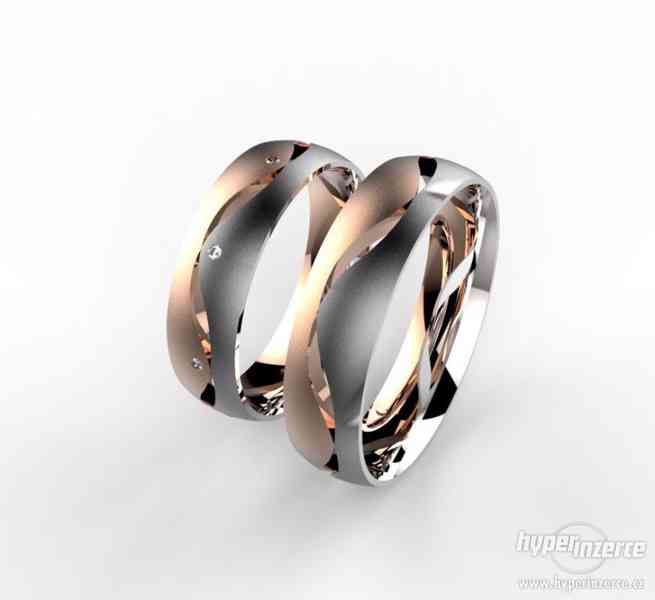 Originální zlaté snubní prsteny - foto 2