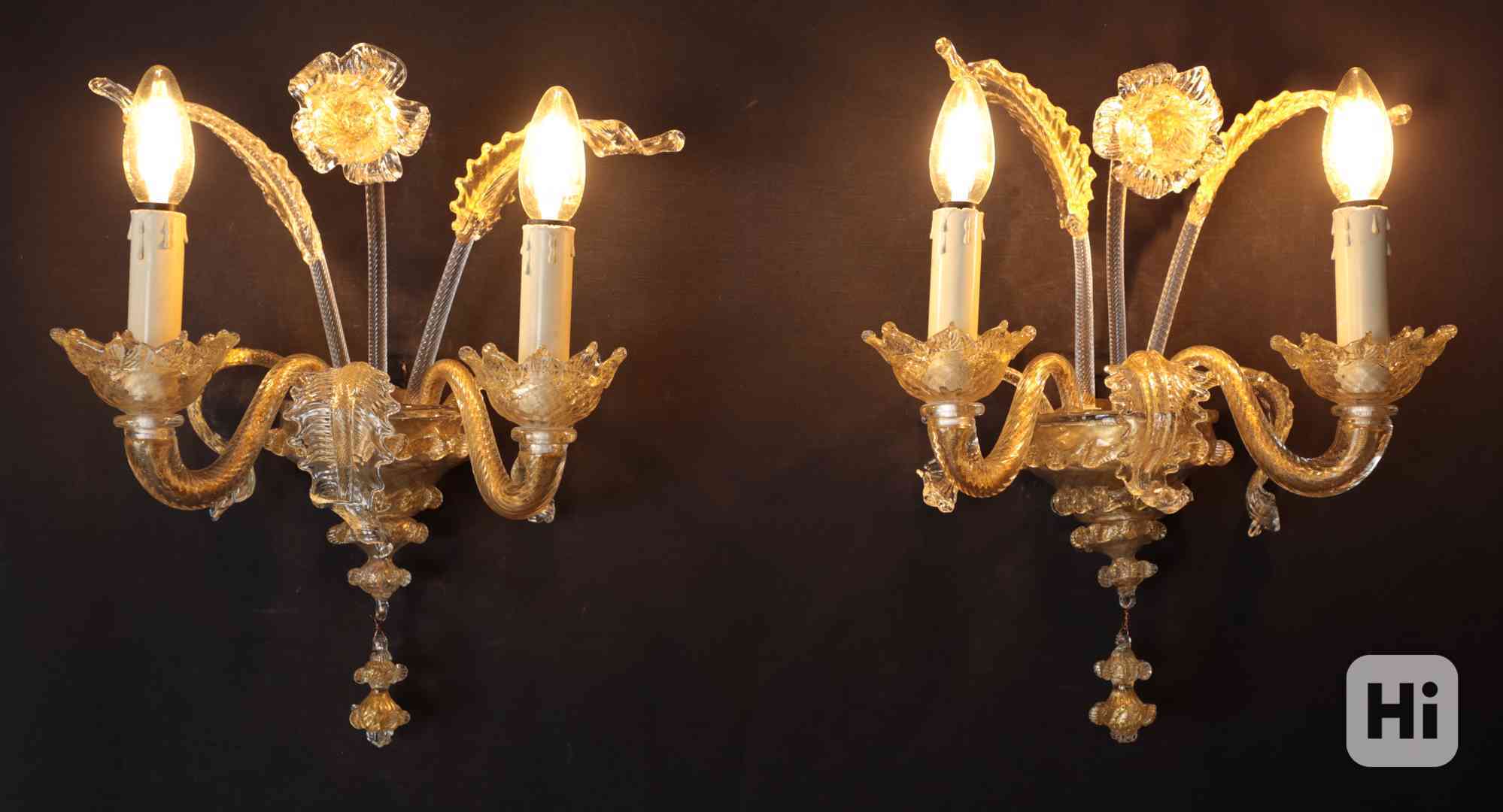 Párové nástěnné lampy Murano - foto 1