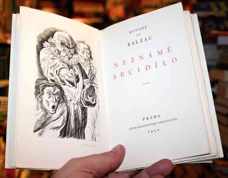 Honoré de Balzac, Cyril Bouda - NEZNÁMÉ ARCIDÍLO (autogram) - foto 2