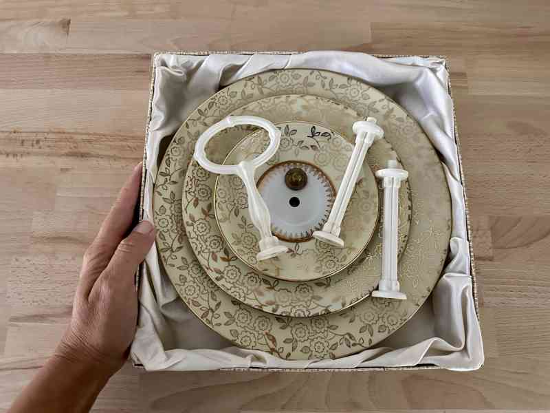 Retro porcelánový etazér, patrový talír - foto 2