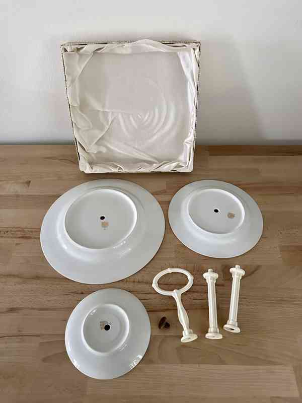 Retro porcelánový etazér, patrový talír - foto 4