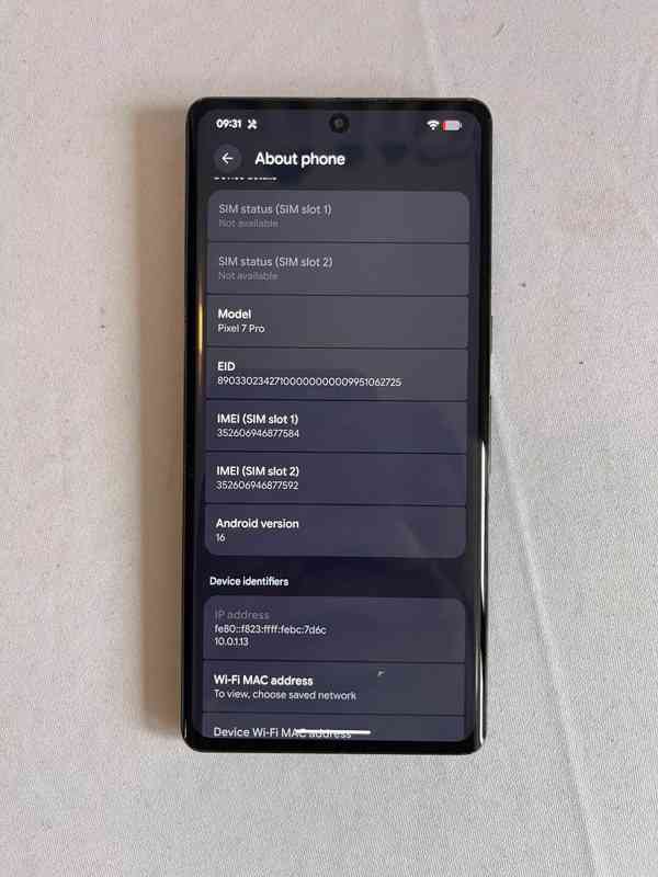 Google Pixel 7 Pro – Obsidian, pěkný stav, Service / Repa... - foto 3