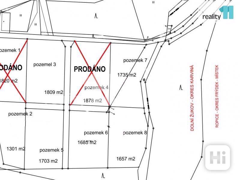 Prodej stavebního pozemku 1301 m Český Těšín - Dolní Žukov, okres Karviná - foto 11