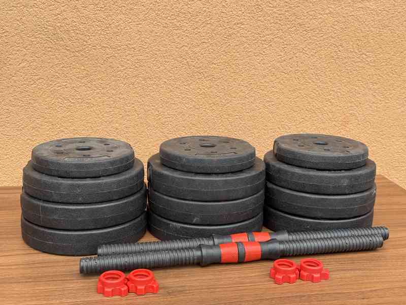 Nastavitelné jednoruční činky – cca 30 kg - foto 3