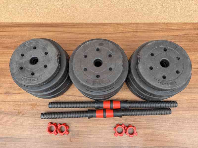 Nastavitelné jednoruční činky – cca 30 kg - foto 4