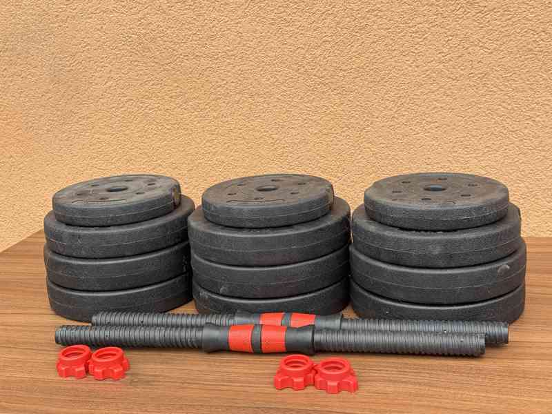 Nastavitelné jednoruční činky – cca 30 kg - foto 2