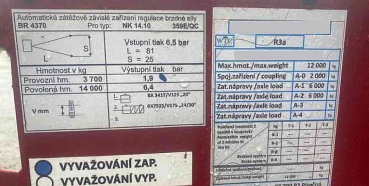 12t přívěs hák 40km/h kontejner nosič Portýr10 - foto 4