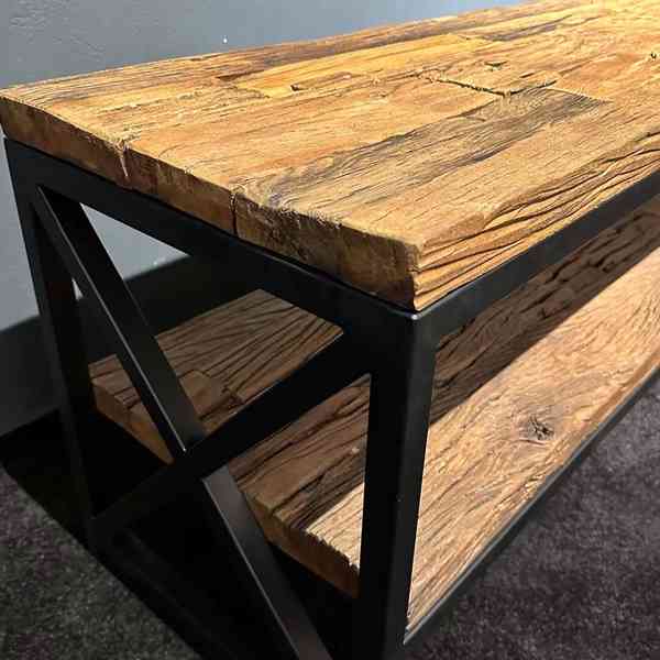 Nábytek - dřevo/ocel - prodám - foto 3