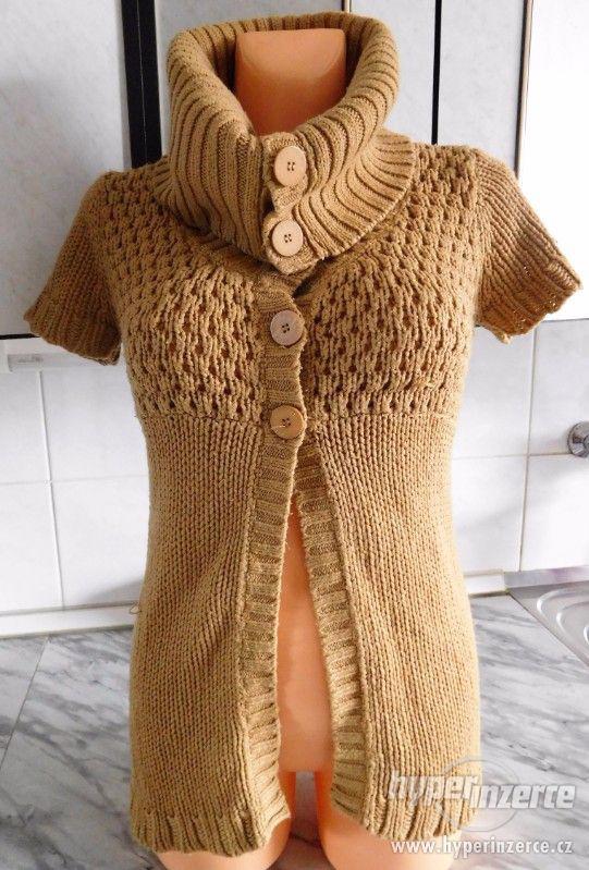 pletený propínací pulovr - rolák - foto 1