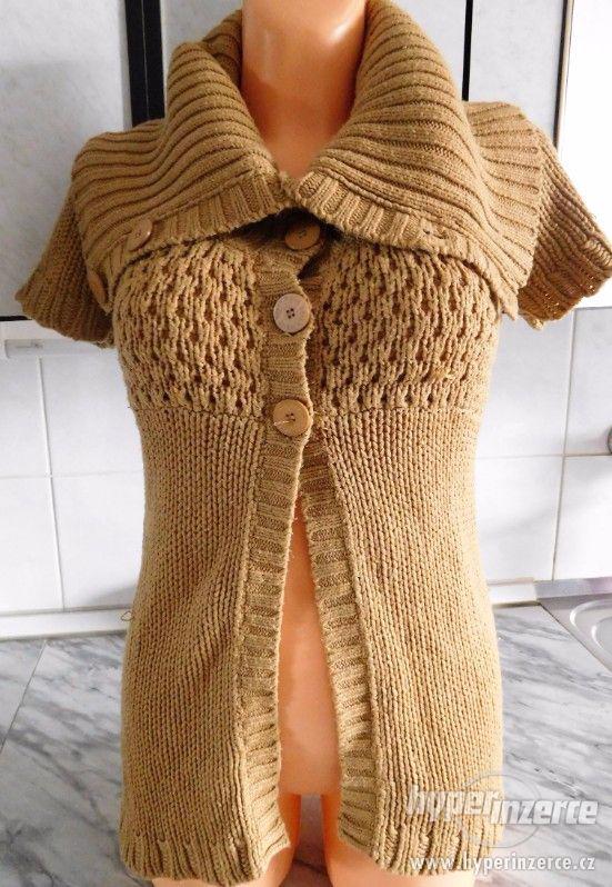 pletený propínací pulovr - rolák - foto 2