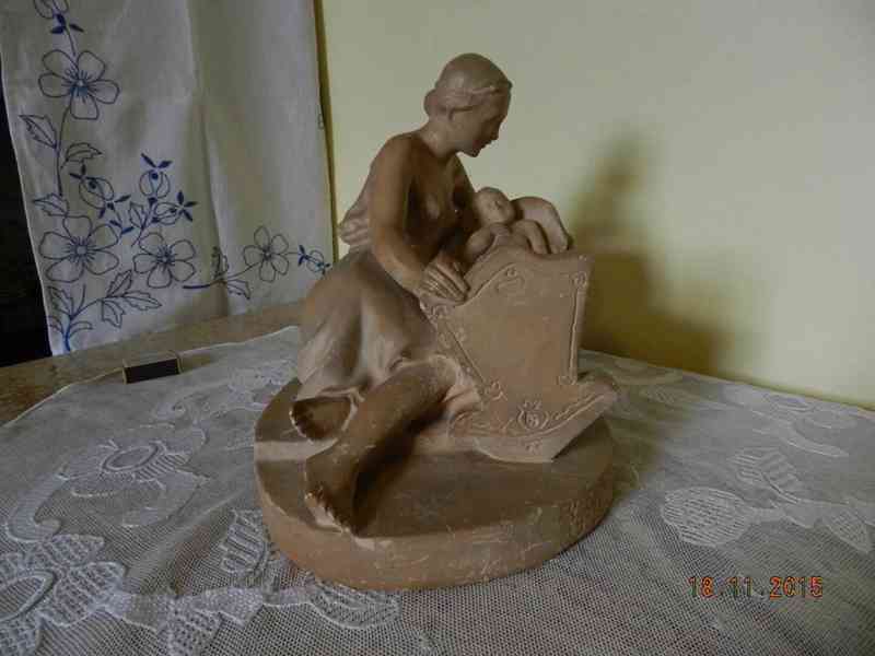 Hezká stará soška Madona Ježíšek - Faltejsek 1943 - foto 4