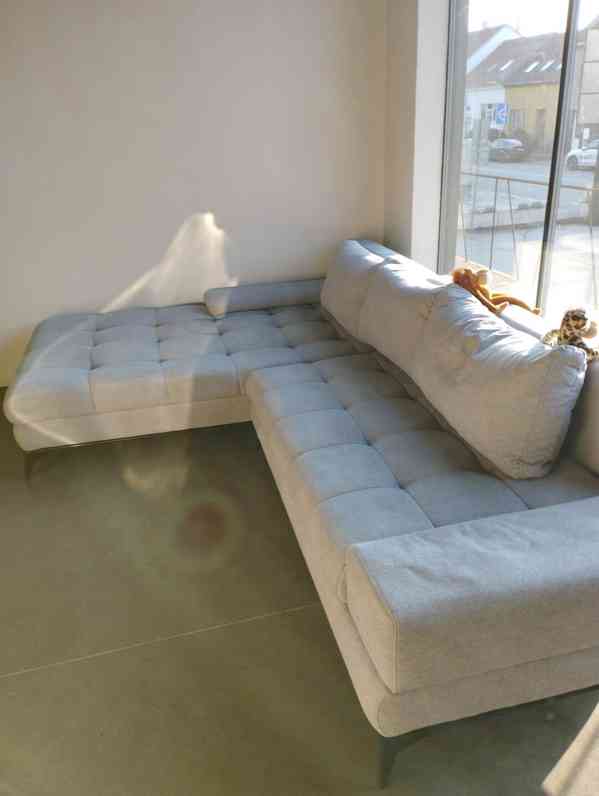 Rohová sedací souprava FIGARO světle šedá - foto 2