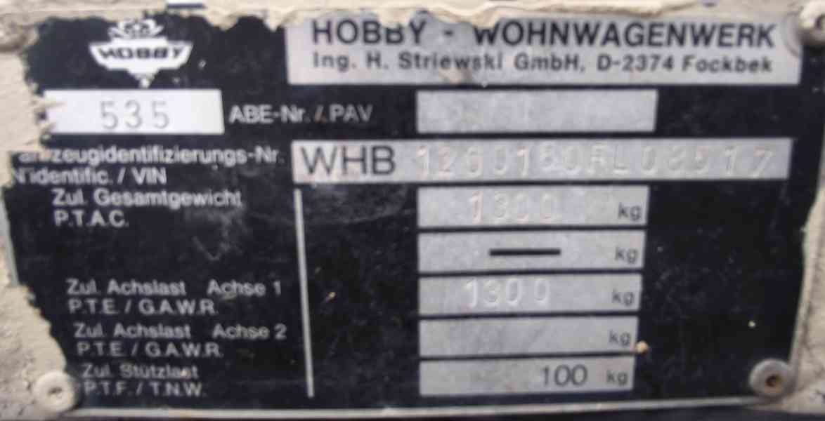 Hobby 535, slušný stav, na pevné stání. Dovoz možný. - foto 16