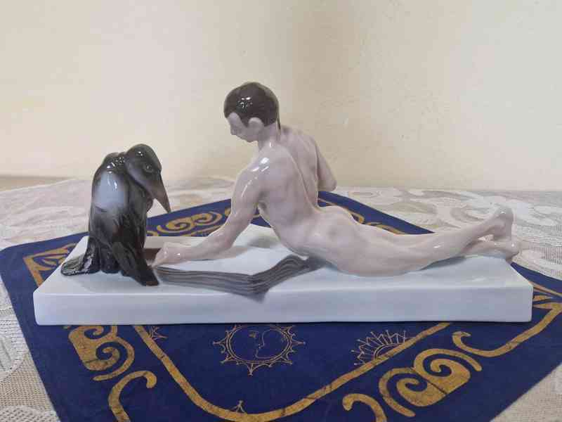 Porcelánová socha Filosofická Disputace s Marabu Rosenthal - foto 8