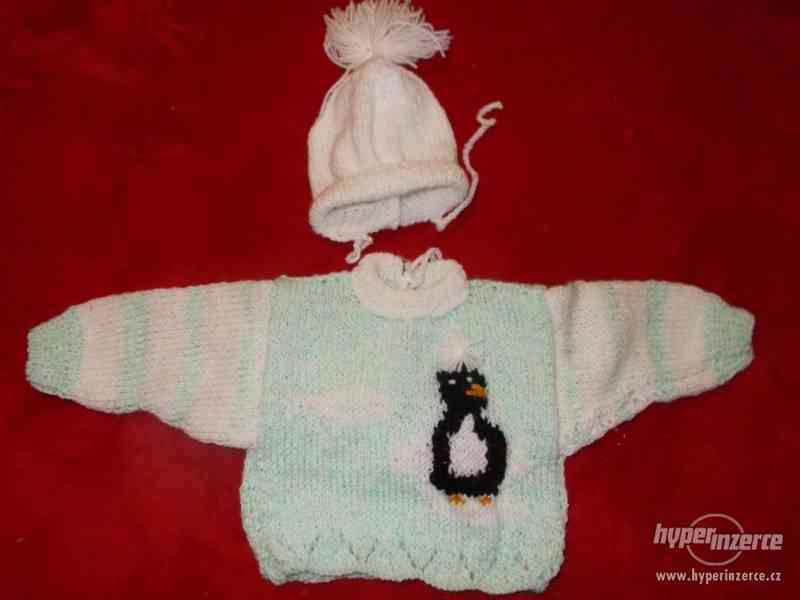 Nové-pletené kojenecké svetry, soupravy s obrázkem od 390 Kč - foto 2