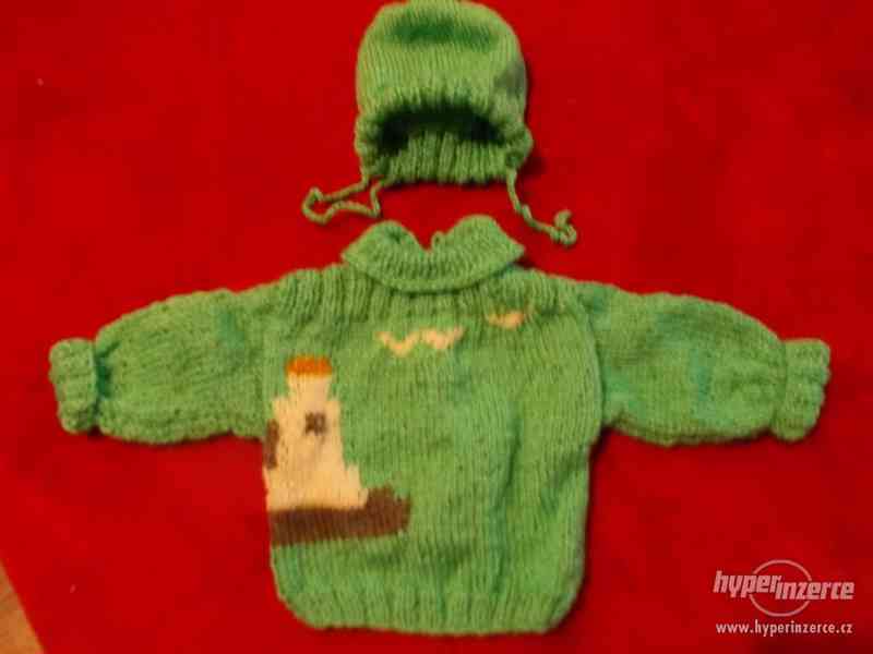 Nové-pletené kojenecké svetry, soupravy s obrázkem od 390 Kč - foto 3