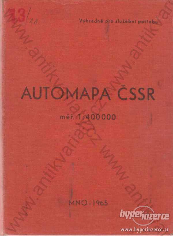 Automapa ČSSR měřítko  1 : 400 000 MNO, Praha 1965 - foto 1