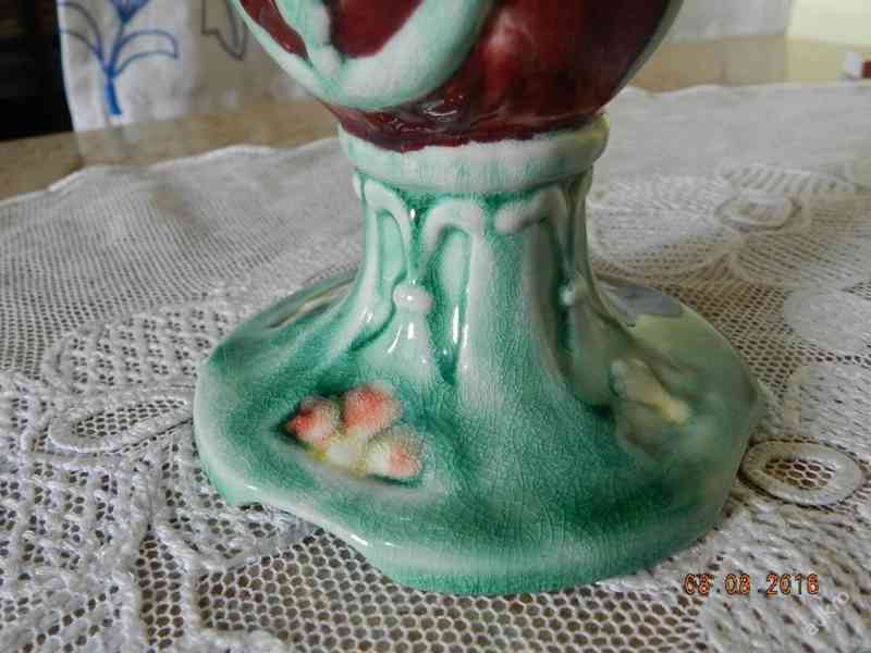 Krásná secesní malovaná Váza Amfora Majolika - foto 4