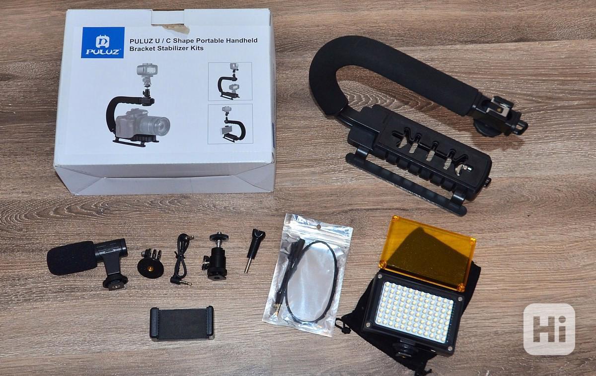 PULUZ Kits *držák stabilizátor+mikrofon+LED světlo - foto 1