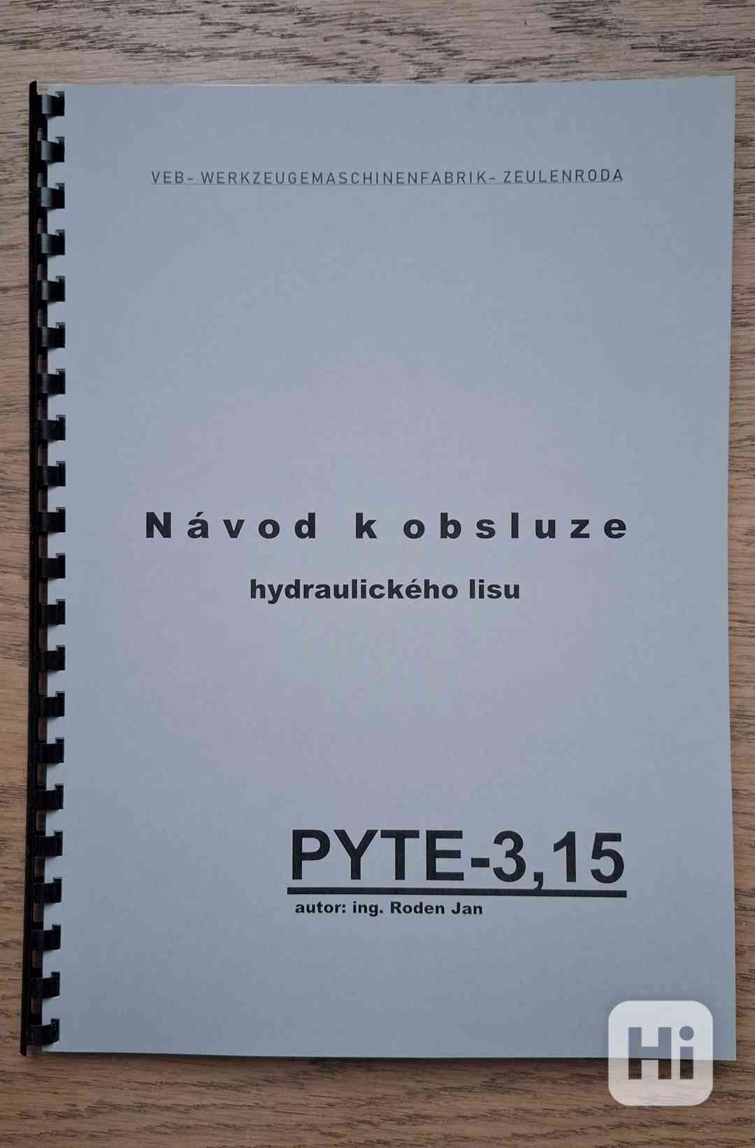 Návod hydrailického lisu PYTE-3,15 - foto 1