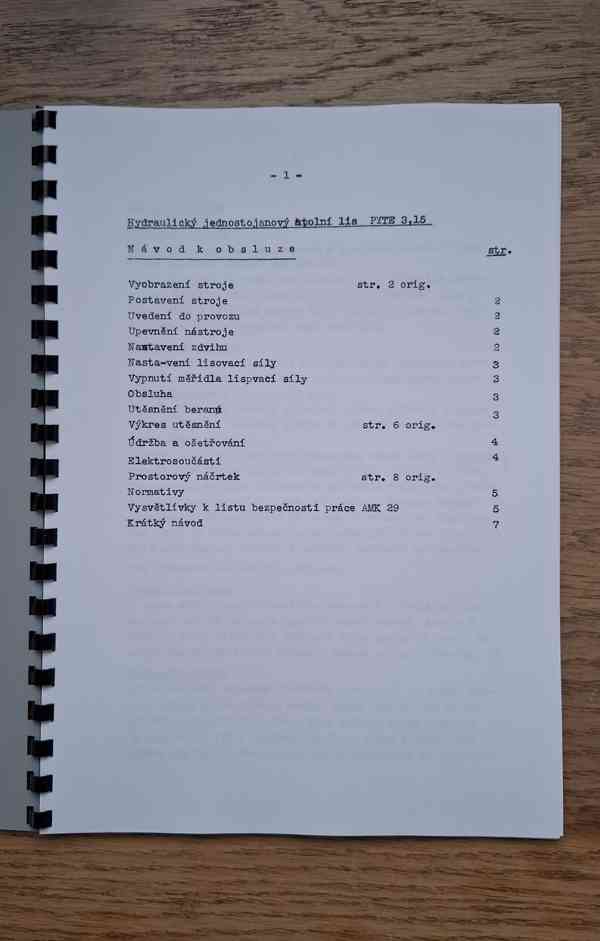 Návod hydrailického lisu PYTE-3,15 - foto 2