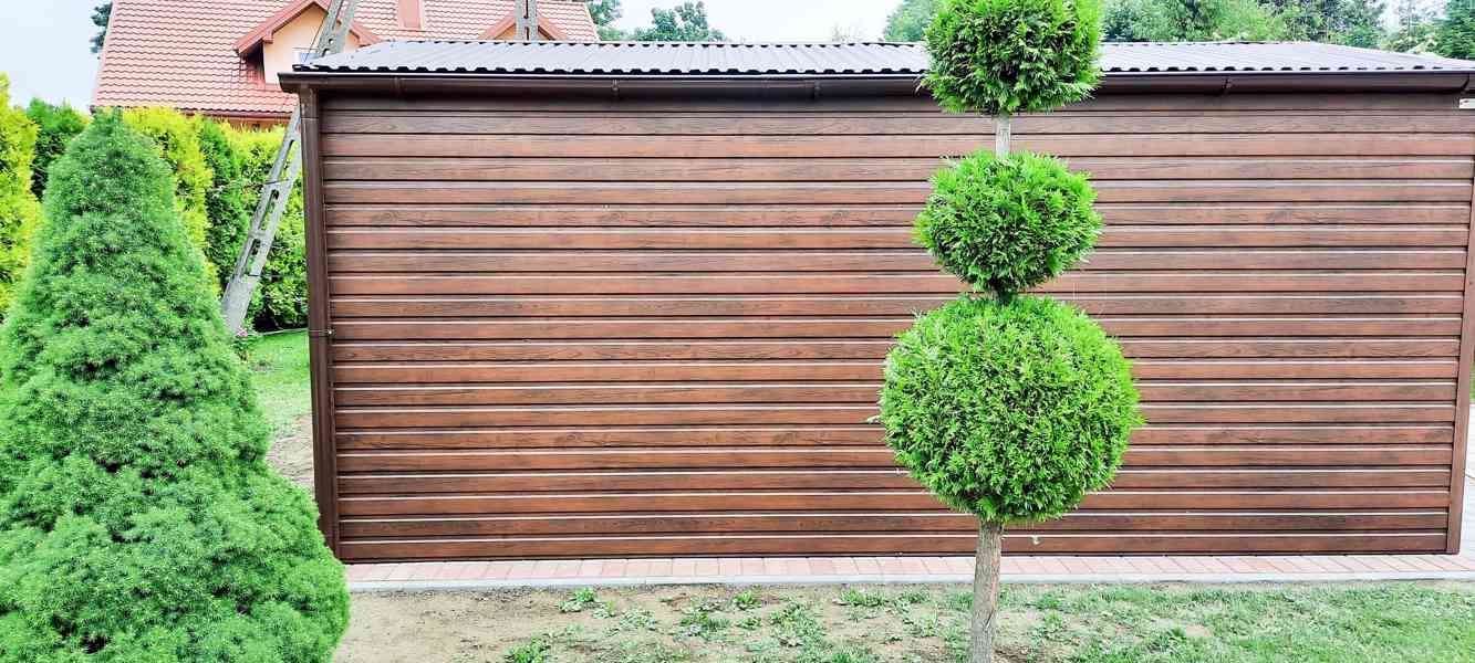 Plechová garáž 3x6m, sedlová střecha - výklopná vrata TS268 - foto 6