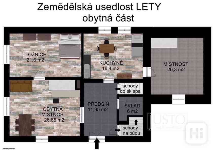 Prodej zemědělské usedlosti 3+1, 100 m², 2658 m², Lety - foto 7