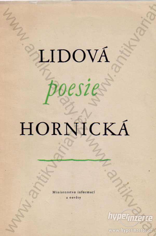 Lidová poezie Hornická kol. autorů 1950 - foto 1