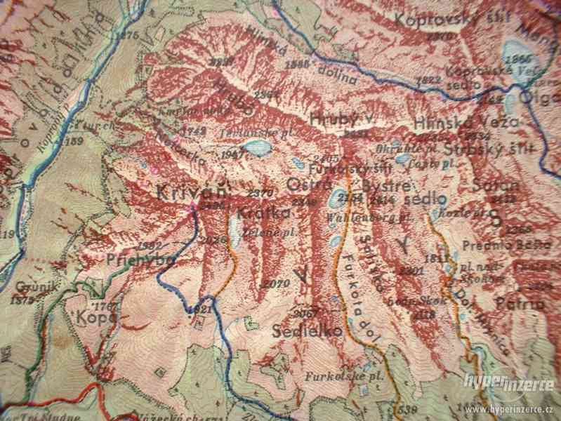 Mapa Vysokých Tater - prvorepubliková - foto 7