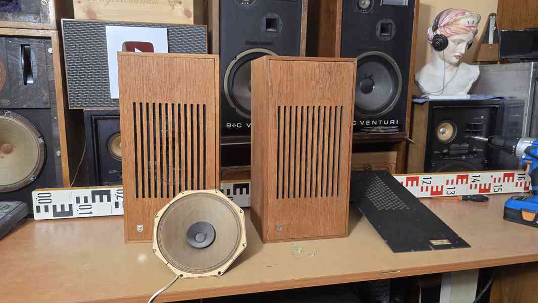 PHILIPS AD 5054 krásné unikátní reprosoustavy r. 1963 - foto 4