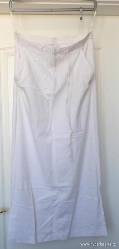 Lněná - bavlněná bílá sukně - foto 1
