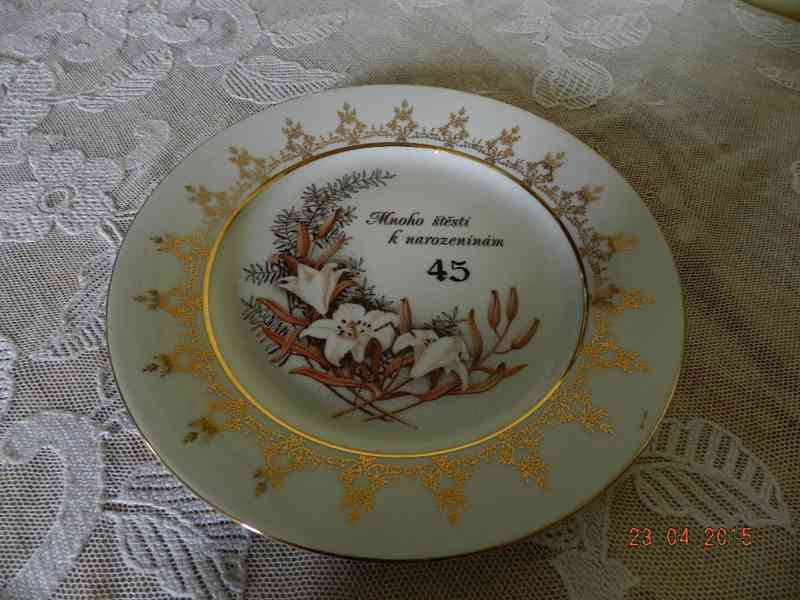 Krásný dekorační talíř Epiag Loket - 45 narozeniny - foto 2