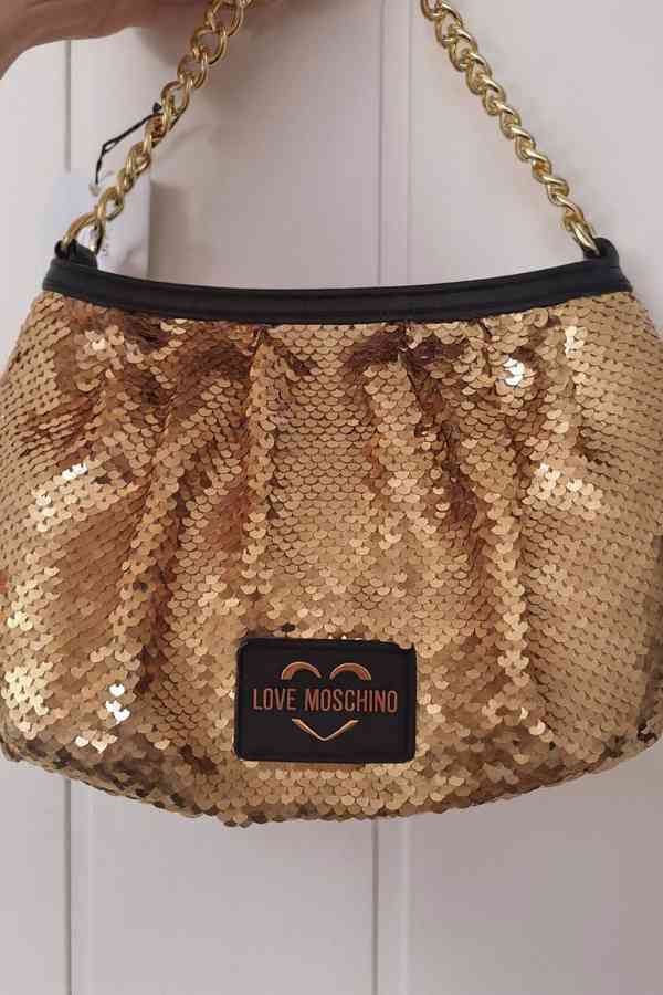 Zlatá flitrová kabelka Love Moschino  - foto 2
