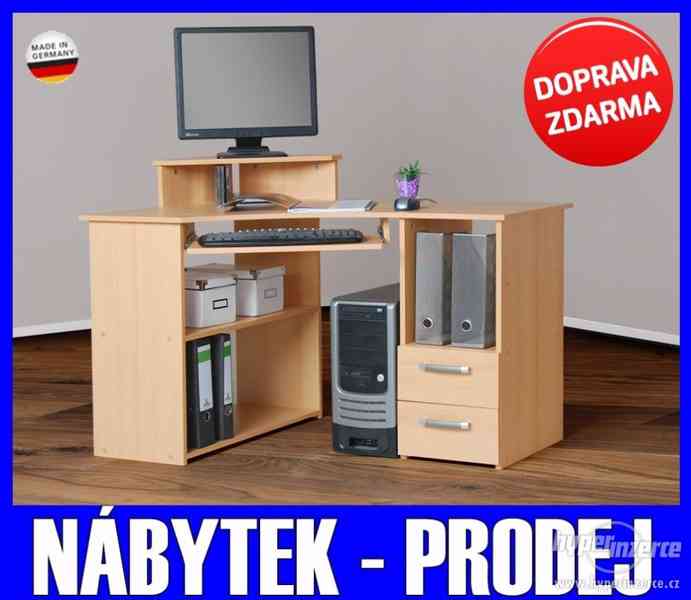 ROHOVÝ PC počítačový/psací stůl - BUK, JAVOR, SONOMA, BÍLÝ - foto 1