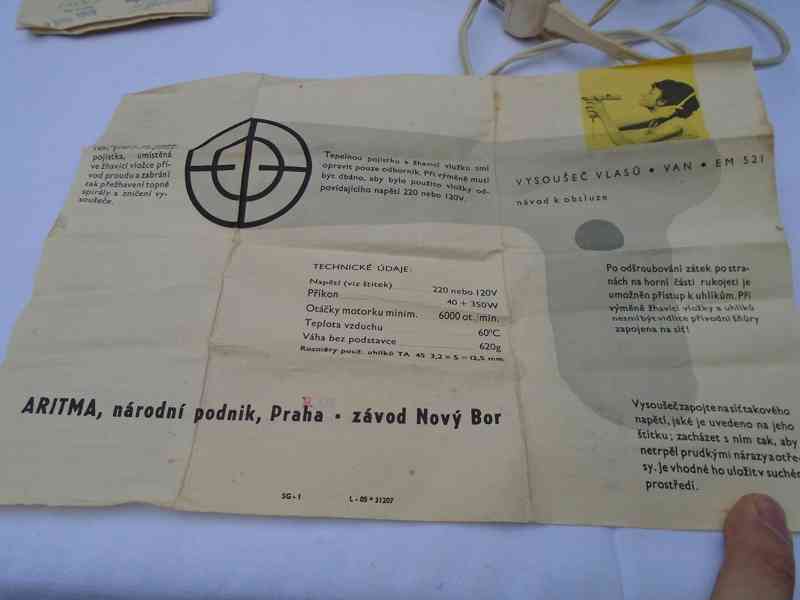 Retro fén EM 521 Novoborské strojírny rarita jako nový top - foto 18