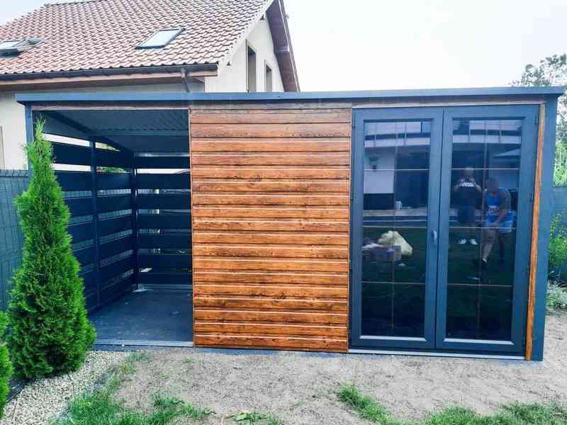 Zahradní domek 3m x 2m + přístřešek 1,5m, spád dozadu TS372  - foto 2