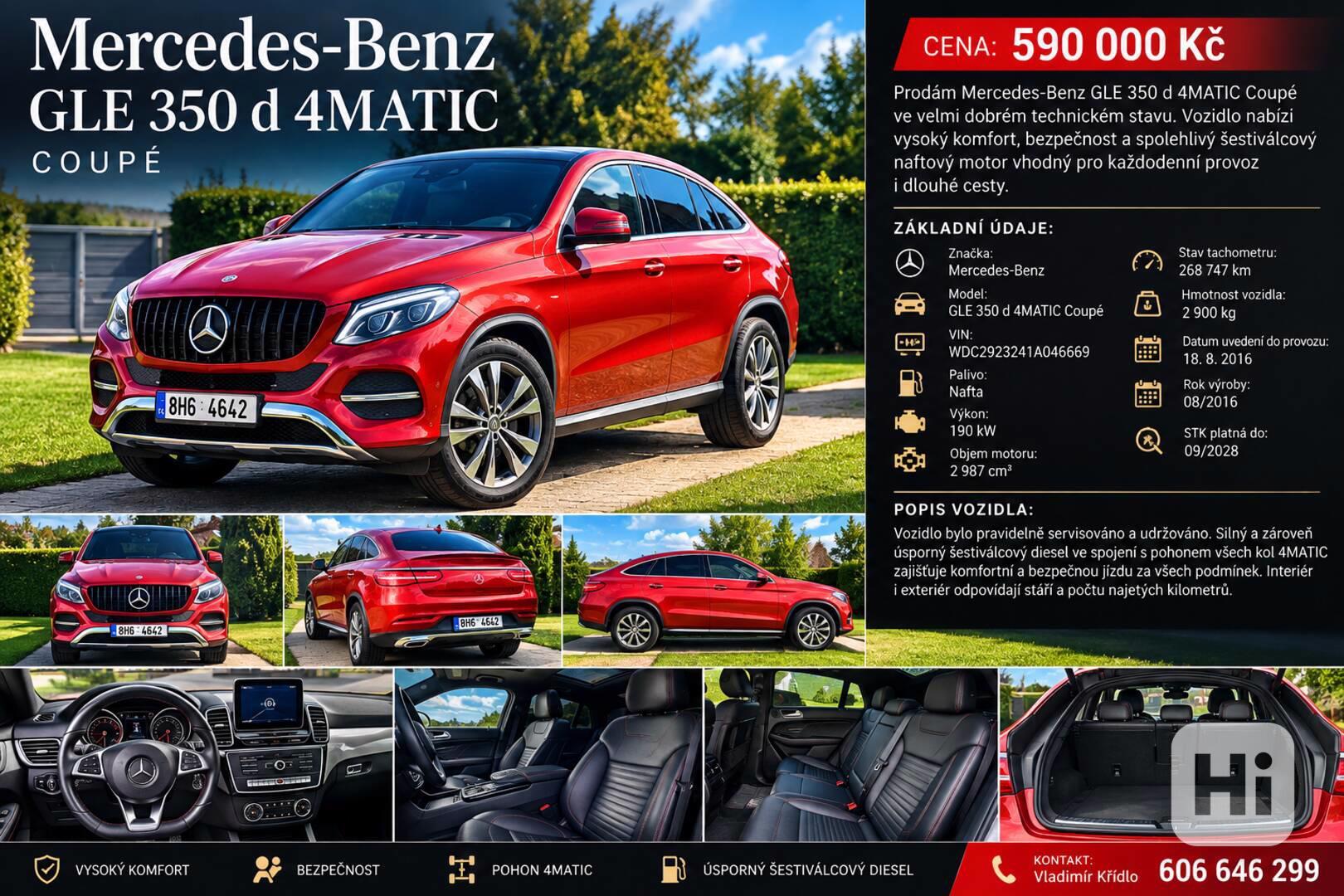 Mercedesu GLE 350 d 4MATIC Coupé, 08/2016 - foto 1