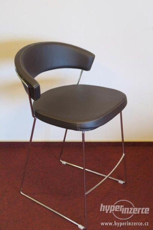 Kožená barová židle Calligaris tmavě šedá - foto 1