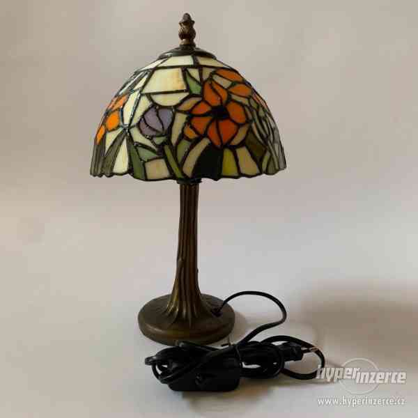 Tiffany stolní lampa stínidlo sklo - vitráž - foto 5