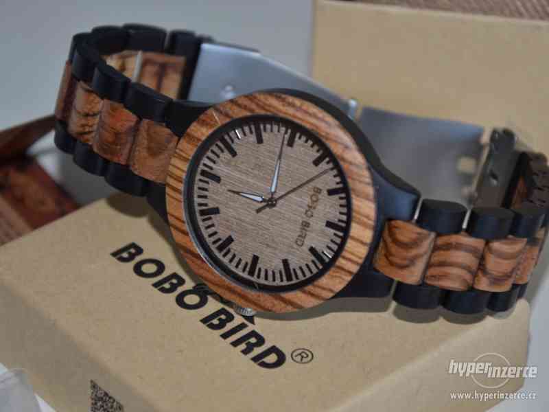 Luxusní nové dřevěné hodinky - eben/bambus - foto 1