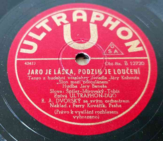 R. A. Dvorský a jeho orchestr, 4 šelakové gramodesky - foto 9
