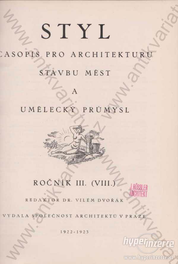 Styl časopis pro architekturu 1922-23 ročník III. - foto 1