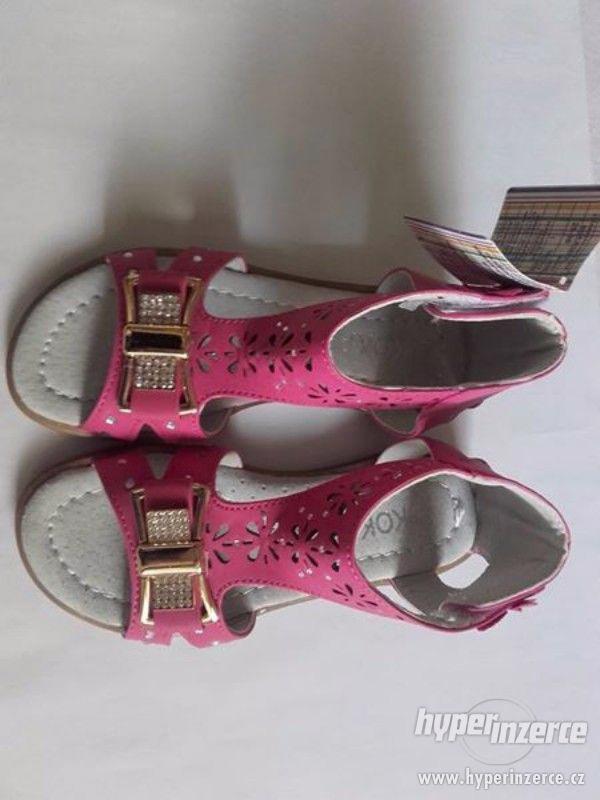Dívčí sandálky růžové-mašlička - foto 1