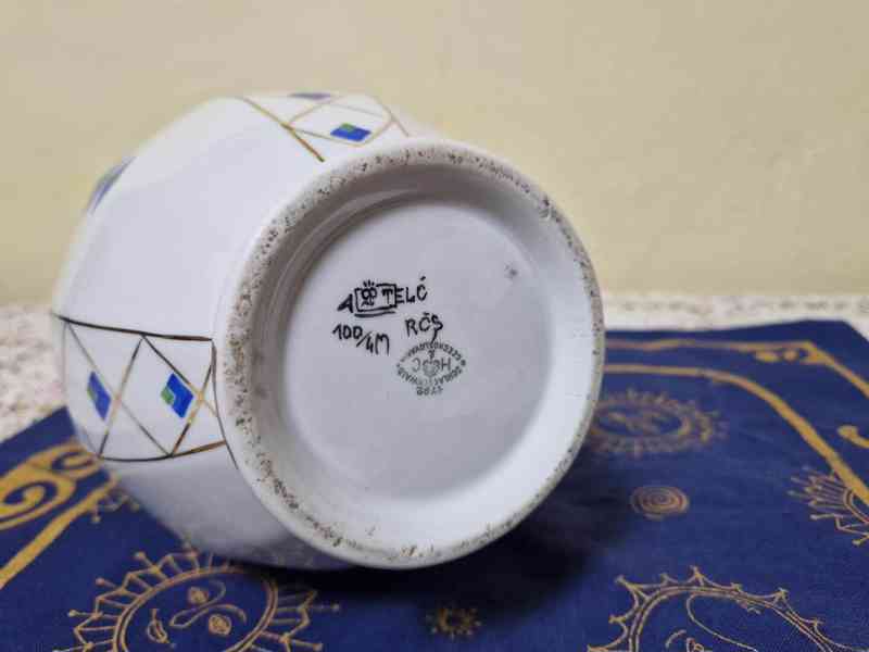 Krásná malovaná větší porcelánová Váza Telč Slavkov - foto 5