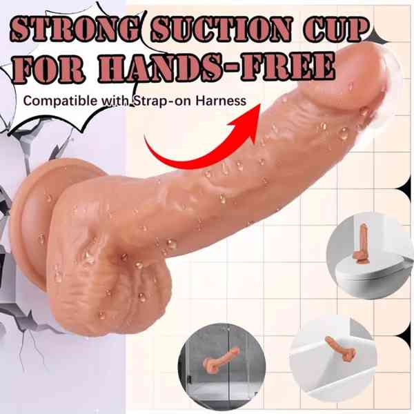 Realistický DILDO & Masturbátor – 18,5 cm - foto 5